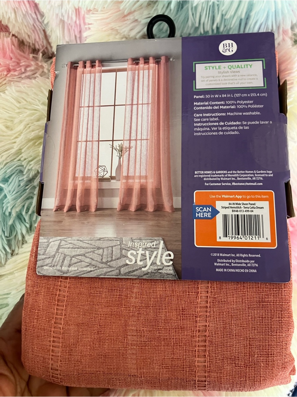 Better Homes And Gardens Coral Sheer Rod Pocket Curtain Panel
